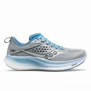 Saucony Ride 17 Wide Kadın Koşu Ayakkabısı Gri Mavi | 0635271-QH