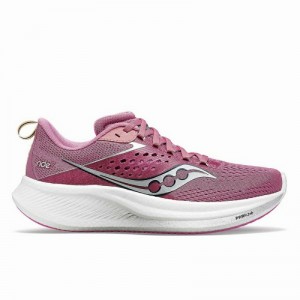 Saucony Ride 17 Wide Kadın Koşu Ayakkabısı Mor Gümüş | 5360784-NO